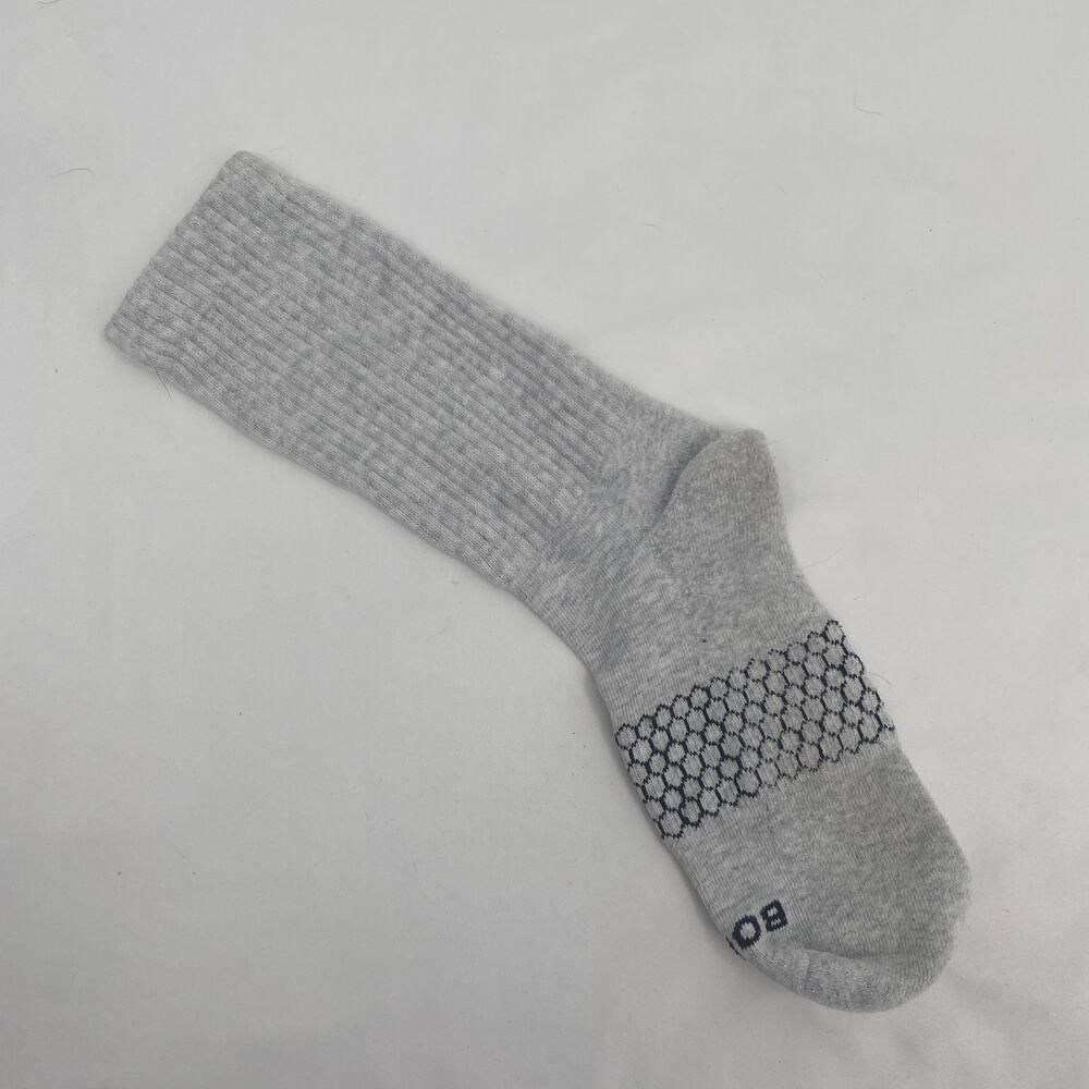 Bombas Gray Honeycomb Print Crew Sock Mismatched Only One Large